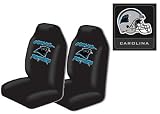 3-Piece Carolina Panthers Automotive Interior Gift Set - A Set of 2 NFL Licensed Universal-Fit Front Bucket Seat Covers and One Official NFL Licensed Team Helmet Logo Air Freshener Pine Forest Scent