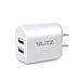 Blitz Element Home & Travel Charger Bundle for Samsung Galaxy S5 / Note 3 : (2) 6 Ft USB 3.0 Charging Data Sync Cables (1) Dual Port USB Car Charger (1) Dual Port 15W USB Power Adapter Wall Charger