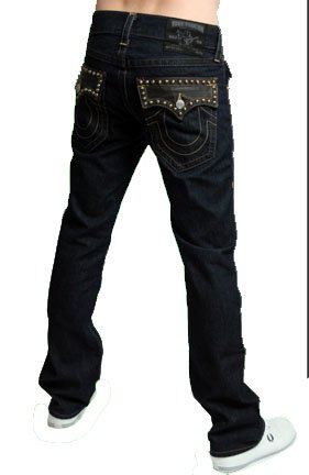 True religion Jeans Ricky Leather Studed Flaps