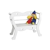 Lipper Children's White Heart Bench