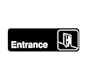 3''x9'' Restaurant Sign, Black, Entrance