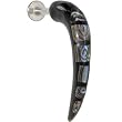 14 Gauge Organic Buffalo Horn SQUARE ABALONE Hook Labret