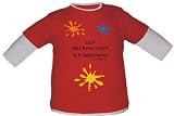 Baby / Kinder Langarmshirt Ich kleckere nicht ich dekoriere (Farbe Red/White) (Gr. 104 - 116 cm)