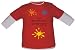 Baby / Kinder Langarmshirt Ich kleckere nicht ich dekoriere (Farbe Red/White) (Gr. 92 - 98 cm)