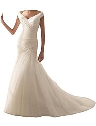 Organza Off the Shoulder Pleated Vintage 2015  Dress