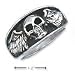 Sterling Silver Mens Skull With Wings Ring - Size 8.0