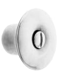 Stamped Brass Hoosier Cabinet Knob - 1 1/8" Diameter in Polished Nickel.