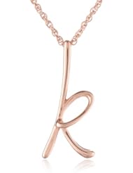 Sterling Silver Cursive Script Initial Pendant Necklace, 18"