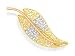 9ct Three Colour Gold Filigree Leaf Brooch
