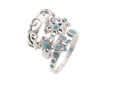 Childrens Toyshop  Jewelry : Sterling Silver Turquoise Toe Ring Set