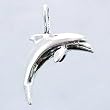 Small Dolphin or Porpoise Pendant or Charm in Sterling Silver, #11441