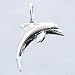 Small Dolphin or Porpoise Pendant or Charm in Sterling Silver, #11441