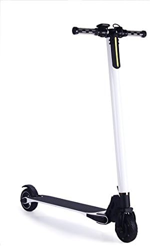 By2 Adult Electric Foldable Kick Scooter 14 lbs Folding Carbon Fiber Frame 15 MPH Speed LG Battery with High-capacity 24v 8.8Ah LG 18650 Lithium Ion Battery Carbon Fiber Scooters White From BY2