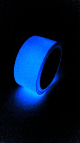Glow in the Dark Photoluminescent Tape 10 Yard (Green &amp; Blue) (2 in. X 10 yard (blue))