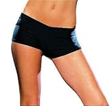 BLACK LYCRA HOT PANTS SEXY WOMEN’S ADULT HALLOWEEN OUTFIT – DRESS SIZE 10-14 LARGE
