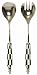 Decorative Dyed Bone Salad Servers with Black / White Checkered Handles