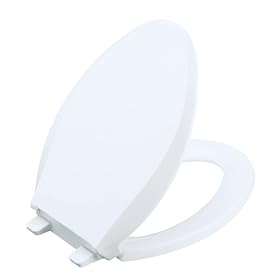 KOHLER K-4636-0 Cachet Quiet-Close Elongated Toilet Seat, White by Kohler