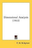 Dimensional Analysis (1922)