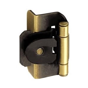 Amerock CM8704-AE Hinge Double Demountable Overlay Antique Brass, 1 2-Inch by Amerock