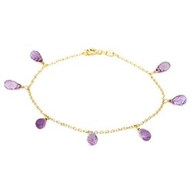 Buy 14k Yellow Gold, February Birthstone, Amethyst Briolette Bracelet, 7.25 by Amazon.com Collection