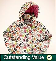 Pure Cotton Floral Print Hooded Padded Mac