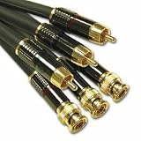 Impact Acoustics SonicWave Component Video Interconnect - Video cable - component video - RCA (M) - BNC (M) - 150 ft - triple shielded - charcoal