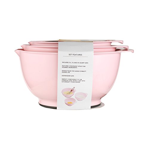 KitchenAid Classic Mixing Bowls (Pink, Set of 3) Home Garden Dining