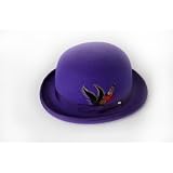 New Mens Purple Derby Bowler Hat - 100% Wool, Extremely Stylish, Very High Quality!