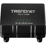 TRENDnet Gigabit Power over Ethernet (PoE) Splitter TPE-114GS (Black)