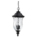 Capital Lighting 9786BK Outdoor Hanging Fixture with Hammered Glass Shades, Black Finish by Capital 