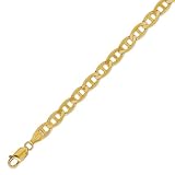 14K Solid Yellow Gold Mariner Chain Bracelet 6.4mm (1/4 in.) – 8 in.
