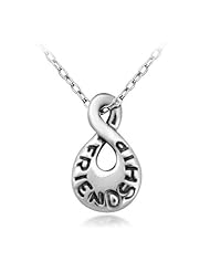 Sterling Silver Friendship Never Ends, Infinity Symbol Pendant Necklace 18, Friendship Necklace
