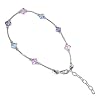 .925 Silver Swarovski Elements� Blue, Lavender & Aqua Crystal Anklet 9" to 10"