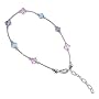 BDA009 Blue, Lavender & Aqua Swarovski Crystal Sterling Silver Ankle Bracelet 9" 9.5" 10" Anklet