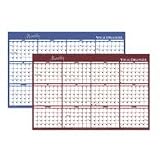 At-A-Glance A152 Reversible Write-On/Wipe-Off Monthly Wall Planner, 48 x 32, Burgundy/Navy