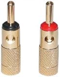 Banana Plug for Speaker Cable, Black + Red (2pc, Brass)