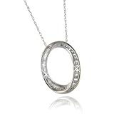 Designer 14K White Gold 1/3ctw Oval Diamond Pendant with Chain (H;I1)