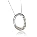 Designer 14K White Gold 1/3ctw Oval Diamond Pendant with Chain (H;I1)