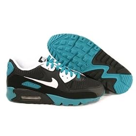 NIKE Air Max 90 Mens Running Shoes Black Teal Leather Athletic Sneakers Training Retro
