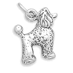 silver poodle charm