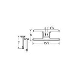 MCM 10502-72601 Stainless Steel H Twin, Centered, 1.25 Inch Offset Burner