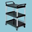 Rubbermaid 342488BK Utility Cart, w 4 in.Dia Casters,18-5/8 in.x33-5/8x37-3/4 in.,Black