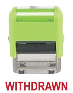 Self Inking Stock Stamps-"Withdrawn" with green case-9/16"H x 1-1/2"W