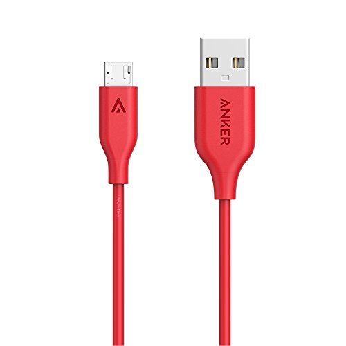 Anker PowerLine Micro USB (3ft) - Durable Charging Cable, with Aramid Fiber and 10000+ Bend Lifespan for Samsung, Nexus, LG, Motorola, Android Smartphones and More (Red)