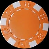 100 Striped Dice Chips - Orange