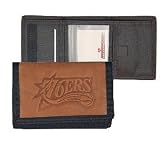 Philadelphia 76Ers Leather/Nylon Embossed Tri-Fold Wallet