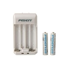 Pisen Two 800 mAh 1.2V Ni-MH AAA Batteries Charger Kit (White) + Worldwide free shiping