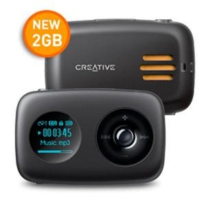 Electronics: Creative Zen Stone Plus 2 GB MP3 Player with Built in Speaker and Clip  Black 