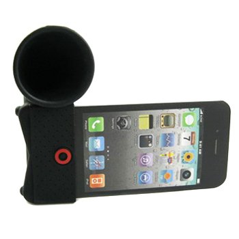 Portable Silicone Amplifier for iPhone Horn Stand - Black