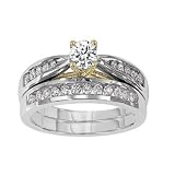 14K Two-Tone Gold Diamond Wedding Set - 1.50 Ct.